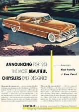 1953 Chrysler 2-door - Original Advertisement Print Art Car Ad J620 picture