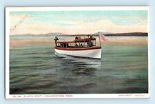 Yellowstone Park Haynes Photo 169 A Lake Boat Flag Water Vintage Postcard B8 picture