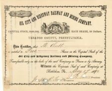 Oil City and Ridgeway Railway and Mining Co. - Stock Certificate - Mining Stocks picture