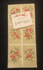 Vintage Happy Birthday Greeting Card Paper Collectible Belated Roses picture