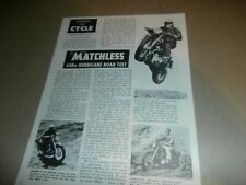 1958 Matchless 650cc Hurricane Motorcycle Road Test Paper from Cycle picture