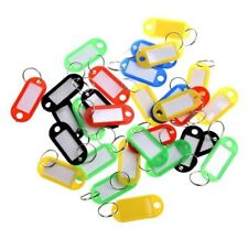 10-100Pcs Plastic Tags Key Split Ring Label Name Luggage Car Tags Baggage Chains picture