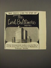 1954 Lord Baltimore Hotel Ad - Why you'll like to stay at the Lord Baltimore picture