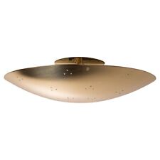 Two Enlighten 'Rey' Perforated Dome Ceiling Lamp in Polished Brass picture