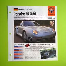 Imp 1987 88  Porsche 959  information brochure hot cars dealer sports scca race picture