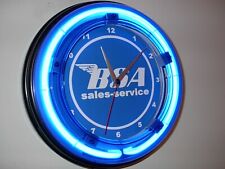 BSA Motorcycle Garage Neon Wall Clock Advertising Sign picture