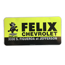 Vintage Felix Chevrolet Plastic License Plate Insert Without Frame picture