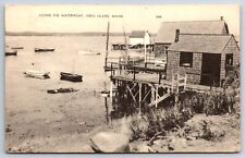 Along The Waterfront c1953 Orr's Island Maine ME Boats Dock Shop Vtg Postcard picture