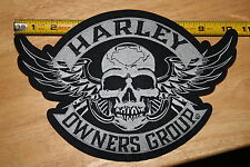 HOG WINGED SKULL Large size Patch HARLEY OWNERS GROUP HD MC riders cut picture