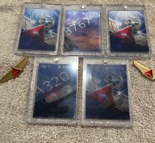 Delta Pilot Trading Cards. Set Of Five Rare Holographic Cards.  +2 Set Of Wings. picture