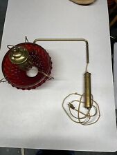 Vintage Wall Hanging Ruby Red Counterweighted Adjustable Parlor Lamp Light picture