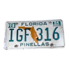 Vtg 1984 Florida Pinellas County Collectible License Plate State Tag # IGF 316 picture