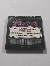 c1950s O’Henry’s Restaurant Bar Piano E Colfax Aurora Colorado CO Matchbook picture