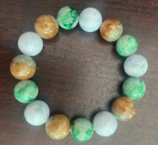 Adjustable Jadeite Type A natural jade beads bracelet assorted colors 14 mm. picture