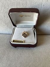 Sprint Service Award Pin Stamped 10K EMB CTO Gold with Three Diamonds picture