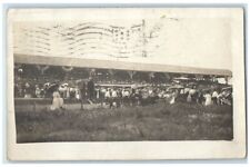 1910 Patriotic Race Fairgrounds Horse Wagon Red Oak Iowa IA RPPC Photo Postcard picture