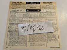 AEA Tune-Up Chart System 1949 Chrysler Eight New Yorker Saratoga Town & Country picture