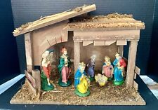 Vintage Italian Nativity Set Christmas Manger Scene with 7 Figurines Italy picture