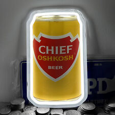 Chief Oshkosh Beer Cans Neon Light Sign Club Party KTV Wall Decor LED 12
