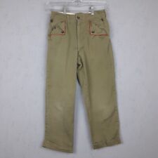Vintage 60s B.S.A Boy Scouts Of America Boys 12 Pants Olive Green 24x22 Cub Scou picture