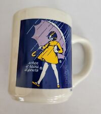 Vintage Morton Salt Coffee Cup Mug w/ 1968 Advertising Logo Girl Umbrella picture
