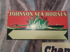 Johnson Sea-Horse Outboard Boat Motors Embossed Metal Dealer Sign RARE picture
