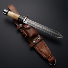 Custom Hand Forged Damascus Steel Hunting Survival Dagger Knife With Sheath picture