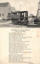Nantucket Central Railroad Massachusetts Island Trolley Ⓒ 1909 Poem Postcard picture