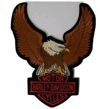 Vintage Large Harley Davidson Back Patch 10 Inch X 8 Inch Eagle Bar & Shield picture