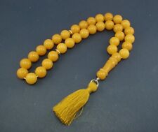 NEW Original Genuine Amber Muslim Rosary 51g/255ct Prayer Beads Religion Islam picture