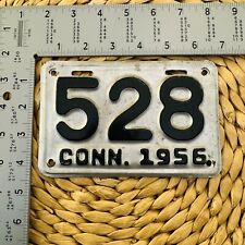 1956 Connecticut License Plate 528 MOTORCYCLE ALPCA Harley Indian BMW Norton picture
