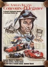 John Surtees SIGNED 2001 Amelia Island Concours Poster Norton Ferrari MV Agusta picture