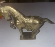 Vintage Solid Brass Prancing Horse Figurine with Base picture