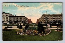 Bay City MI-Michigan, Main Street Park, Antique, Vintage c1915 Souvenir Postcard picture