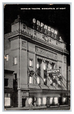 Minneapolis, Minnesota, Orpheum Theatre at Night,  Postcard Posted 1915 picture