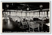 c1960 Dining Room Gamer's Bungalow Cafe Taylors Falls Minnesota RPPC Postcard picture