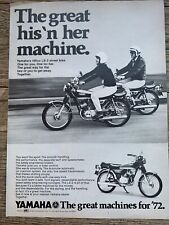 1972 Yamaha 100cc LS-2 Street Bike Advertising Print Ad picture