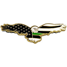 PBX-006-C Bald Eagle Thin Green Line Border Patrol Army American Flag Cloisonné picture