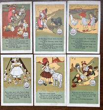 Minneapolis Knitting Works Nursery Rhymes Set of 6 Minnesota Postcards c1910 picture