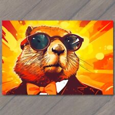 POSTCARD: Cool Shades Groundhog Pop Art Vibrant Colors Groundhog Day 😎🌈🎨 picture