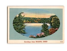 Greetings from MASON, OHIO Vintage Postcard 1956 Posted picture