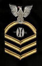 USN RATING BADGE MALE OMC OPTICALMAN GOLD/BLACK E-7 NEW OLD STOCK picture