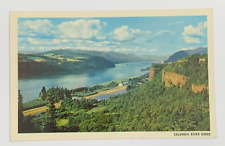 Aerial View of the Columbia River Gorge from Crown Point Postcard Unposted picture