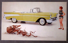 1957 CHEVROLET BEL AIR CONVERTIBLE dealer promotional advertising postcard picture