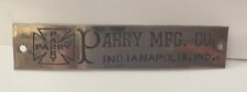Vintage Parry Mfg Co Indianapolis IN Buggy Carriage Badge Metal Original picture