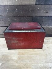 Vintage Sailsley New York Co Red Tin Box With Lid picture