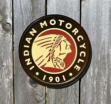INDIAN MOTORCYLE Logo RoundTin Sign Wall Decor Vintage Garage Shop Art Home picture
