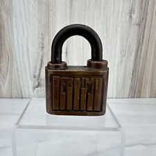 FRAIM SLAYMAKER FS Padlock Brass Old Vintage Embossed Lock - No Key picture