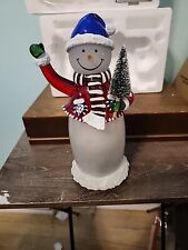 Avon Acrylic Snowman Changing Flashing Led Music Speaker System Christmas Decor  picture