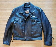 Harley Davidson Mens Black Leather Jacket w/Removable Quilted Vest Liner Sz MED picture